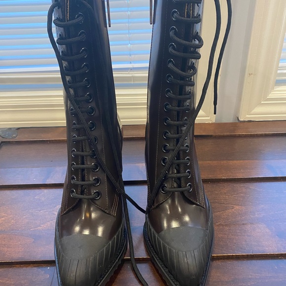 Chloe Rylee Boots - glossy brown w/ camel stripe - Size 39 (fits 8 Womens) - Picture 4 of 7